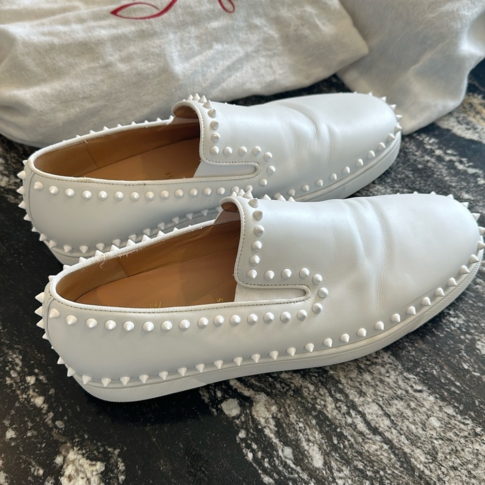 Christian louboutin pik boats - white